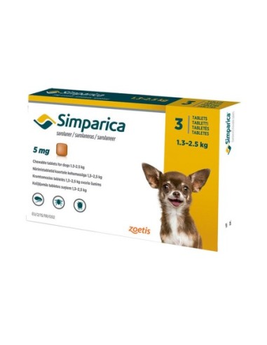 Zoetis Simparica 1,3-2,5KG 3U.